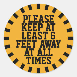 Zes feet sociale vervorming ronde sticker