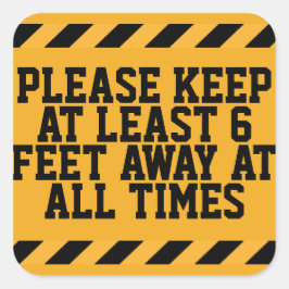 Zes feet sociale vervorming vierkante sticker