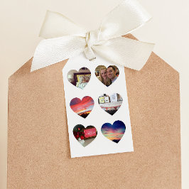 Zes foto harten aangepaste cadeau Label Cadeaulabel
