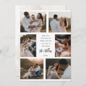 Zes foto Modern Script Flat Holiday Kaart (Voorkant / Achterkant)