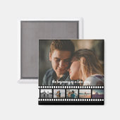 Zes foto's collage zoals in de Button van films Magneet (Voorkant / Achterkant)