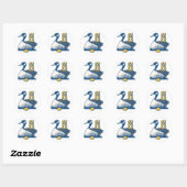 Zes ganzen a-Laying Ronde Sticker (Vel)