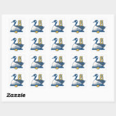 Zes ganzen a-Laying Vierkante Sticker (Vel)