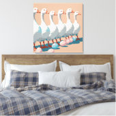 Zes ganzen A-leggen cut-out stencil-stijl 3 Canvas Afdruk (Insitu (Slaapkamer))