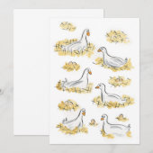 Zes ganzen leggen kaart (Voorkant / Achterkant)