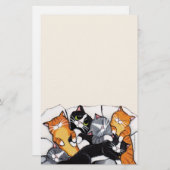 Zes geslipende katten, briefpapier (Voorkant / Achterkant)