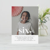 Zes hartfoto eerste verjaardag uitnodiging (Staand voorkant)