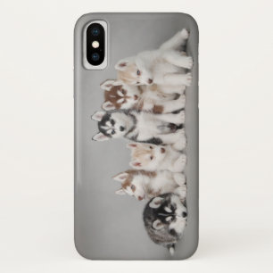 Zes Huskie puppies iPhone X Hoesje