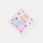 Zes is een vibe preppy patch 6e verjaardagsfeest servet (Hoek)