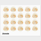 Zes is een Vibe Retro Rainbow Groovy 6e verjaardag Ronde Sticker (Vel)