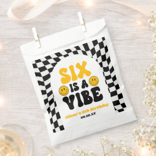 Zes Is Een Vibe Retro Zesde 6e Verjaardagsfeestje Bedankzakje