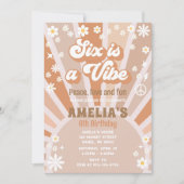 Zes is een vibe verjaardag uitnodiging (Voorkant)