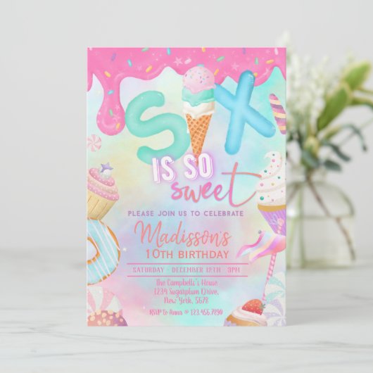 zes is zo'n mooie uitnodiging (Staand voorkant)