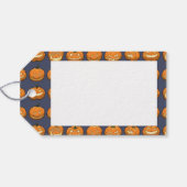 Zes Jack o'Lantern Pixel Pompoenen Patroon Cadeaub Cadeaulabel (Achterkant Horizontaal)