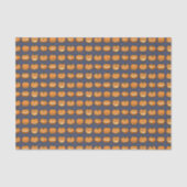 Zes Jack o'Lantern Pixel Pompoenen Patroon Tissuepapier (Voorkant)