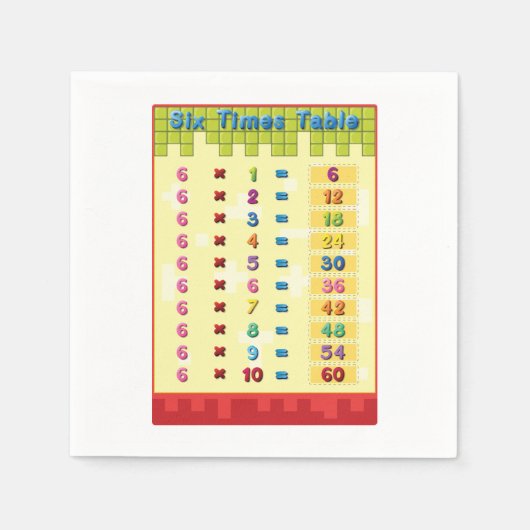 Zes keer tafel papieren servetten (Voorkant)