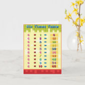 Zes keer tafelkaart kaart (Gele Bloem)