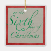 Zes kerstversiering met ganzen als legplein keramisch ornament (Achterkant)