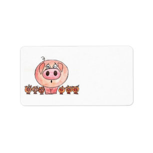 Zes kleine varkens etiket