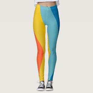 zes kleuren parallel patroon leggings