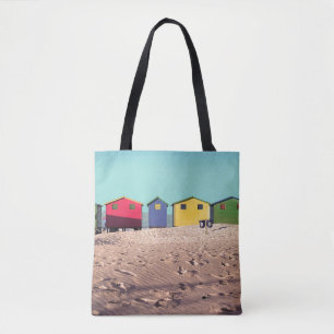 Zes kleurrijke strand   Kaapstad, Zuid-Afrika Tote Bag