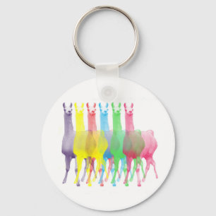 zes lama ' s in zes lamakleuren sleutelhanger