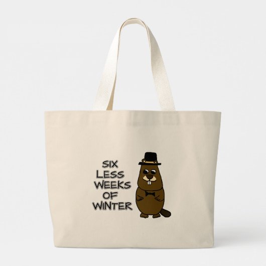 Zes minder weken winter grote tote bag (Achterkant)
