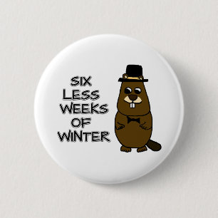 Zes minder weken winter ronde button 5,7 cm