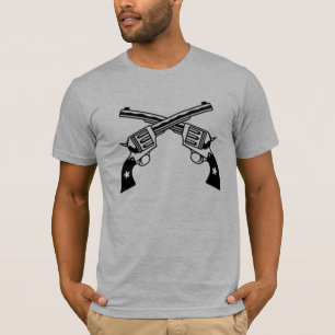 Zes Pistolen grijs gekleurd mannen shirt