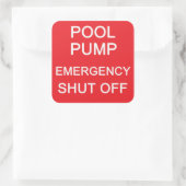 Zes POOLPOMP Noodstop Labels (Tas)