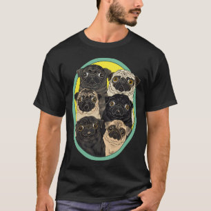 Zes Pugs van FivePugs T-shirt
