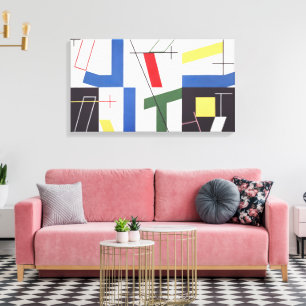 Zes ruimten met kruisingen Sophie Taeuber-Arp Canvas Afdruk