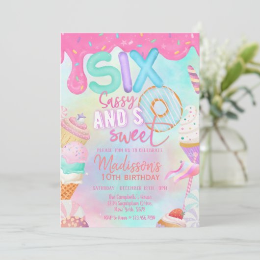 Zes Sassy en zo zoet Kaart (Staand voorkant)