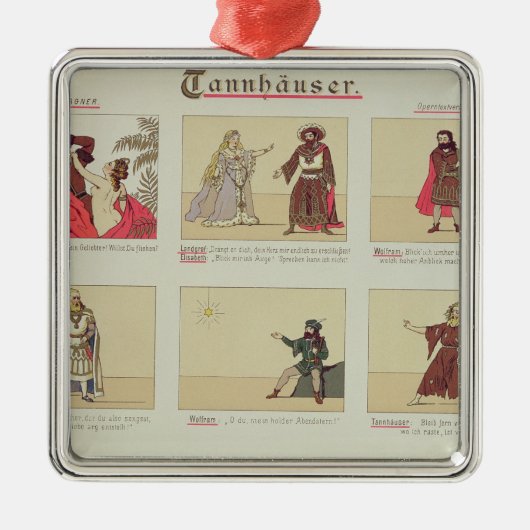 Zes scènes met betrekking tot de opera "Tannhauser Metalen Ornament (Voorkant)