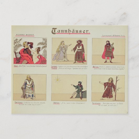Zes scènes voor de opera "Tannhauser" Briefkaart (Voorkant)