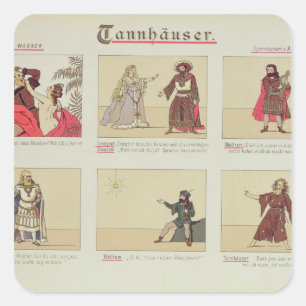 Zes scènes voor de opera "Tannhauser" Vierkante Sticker