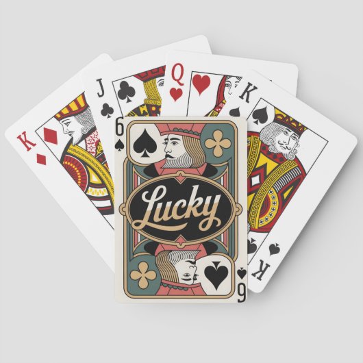 Zes Schoppen Gelukskaartspel Pokerkaarten (Achterkant)