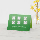 Zes witte Shamrocks St. Patrick's Day Kaart (Gele Bloem)