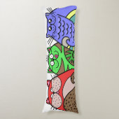 Zes wollen katten lichaamskussen (Voorkant Verticaal)