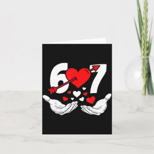Zes Zeven 67 6 7 Kinderen 67 Meme Handen Grappig V Kaart