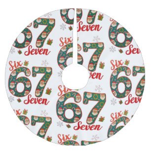 Zes Zeven 67 6 7 Meme Kerstmis Xmas Kerstman Hoed Kerstboom Rok
