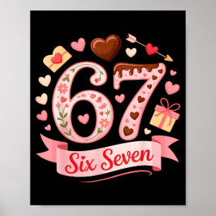 Zes Zeven 67 Bloemhart Valentijnsdag Schattige Out Poster