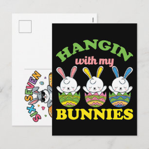 Zes Zeven 67 Bruh Pasen Konijn Meme T-Shirt Grappi Feestdagenkaart