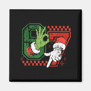 Zes Zeven 67 Grappige Kerst Meme Humor Trendy Stel Magneet