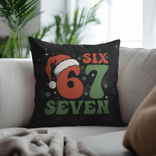Zes Zeven 67 Grappige Kerstman Hoed Kerstmis Xmas Kussen