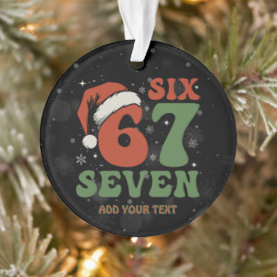 Zes Zeven 67 Grappige Kerstman Hoed Kerstmis Xmas Ornament