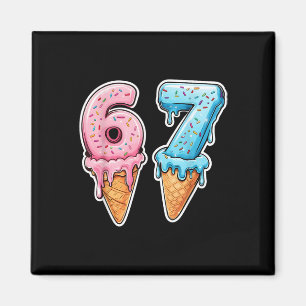 Zes Zeven 67 IJsdruppel Sport Koel Meme Grappig Magneet