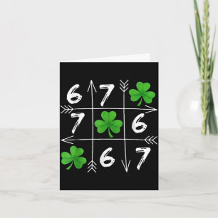Zes zeven 67 meme 6 7 St. Patrick's Day shamrock  Kaart