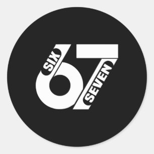 Zes Zeven 67 Teamsport Grappige Meme 67 6 7 Mannen Ronde Sticker