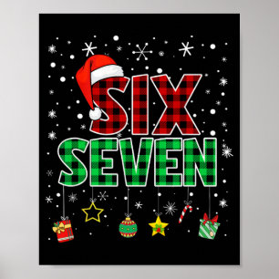 Zes Zeven 6 7 Meme 67 Kerstmis Pyjama's Mannen Vro Poster